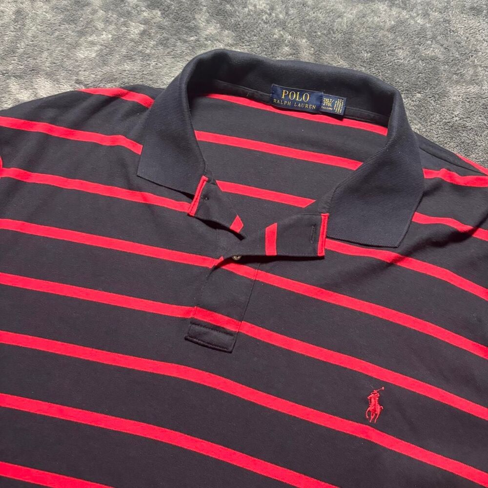 Polo Ralph Lauren Striped Polo Shirt Men’s 2XLT Big Tall Red Black